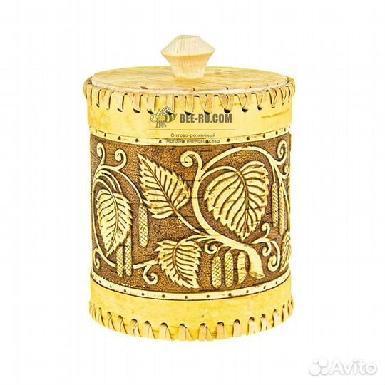 Туес шитый Д8 Березка (береста)