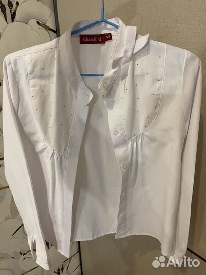 Рубашка, блузка белая 128