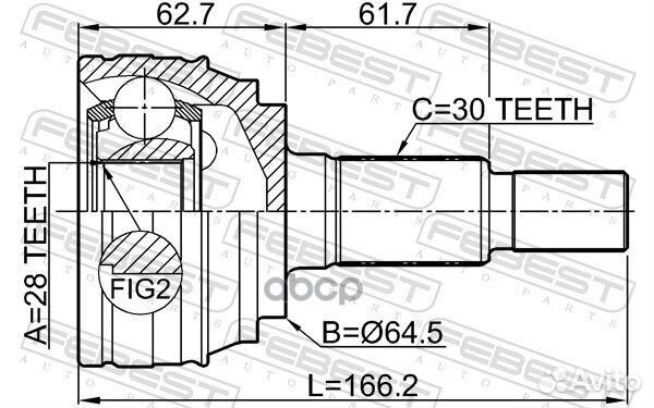 ШРУС наружный 28X64.5X30 1710Q7 Febest