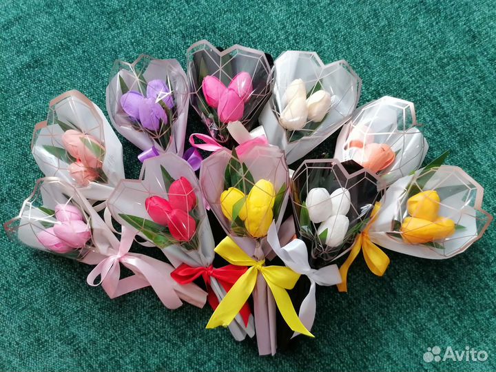 Букет тюльпанов из мыла