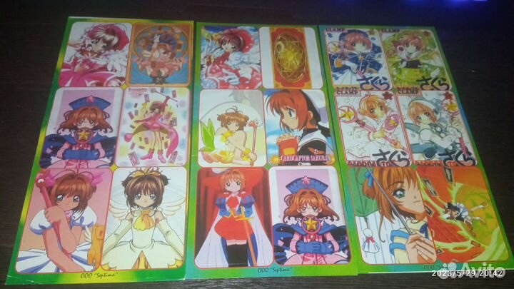 Наклейки и колода карт Сакура собирательница карт