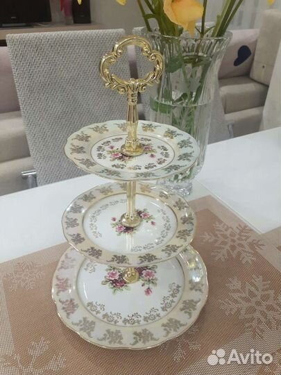 Ваза-этажерка для фруктов фарфор, Чехия