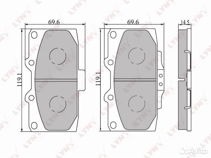 Lynxauto BD-7107 Колодки тормозные дисковые перед