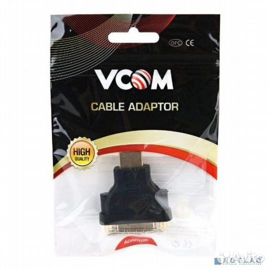 Vcom VAD7819 Переходник DVI-D 25F to hdmi 19M 0693