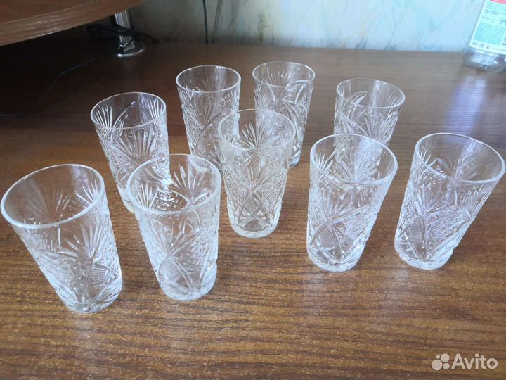 Стопки, рюмки, салатники, шкатулка хрусталь