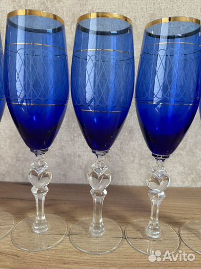 Бокалы, фужеры цветной хрусталь СССР