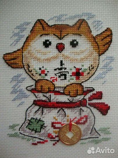 Совушка (мешочек счастья) вышивка крестом