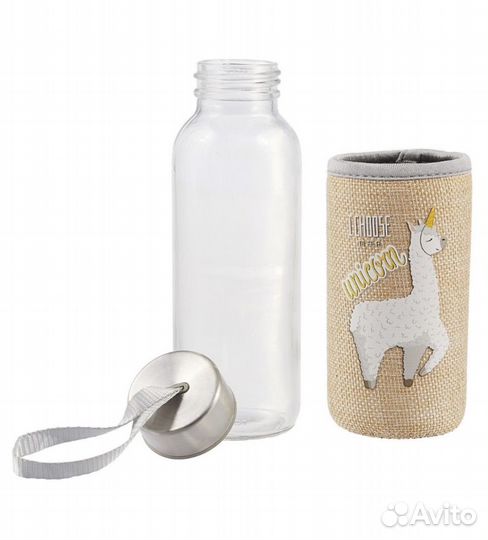 Бутылка в чехле Лама (стекло) 300 мл