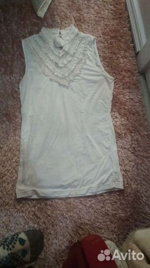 Блузка белая без рукава 42 xs