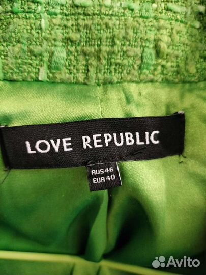 Твидовый зелёный костюм love republic