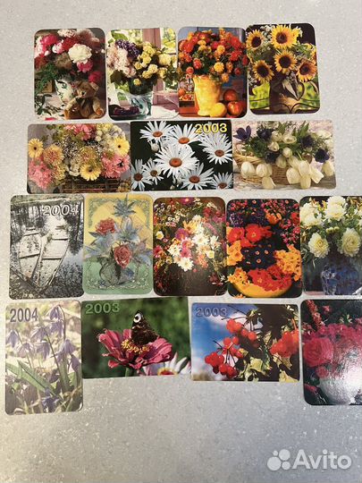 Карманные календарики природа, цветы, авто