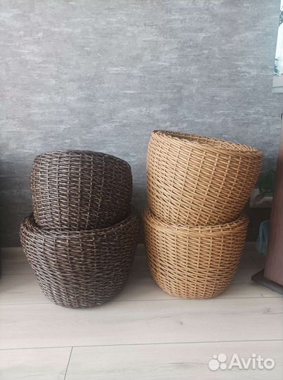 Кашпо из искусственного ротанга