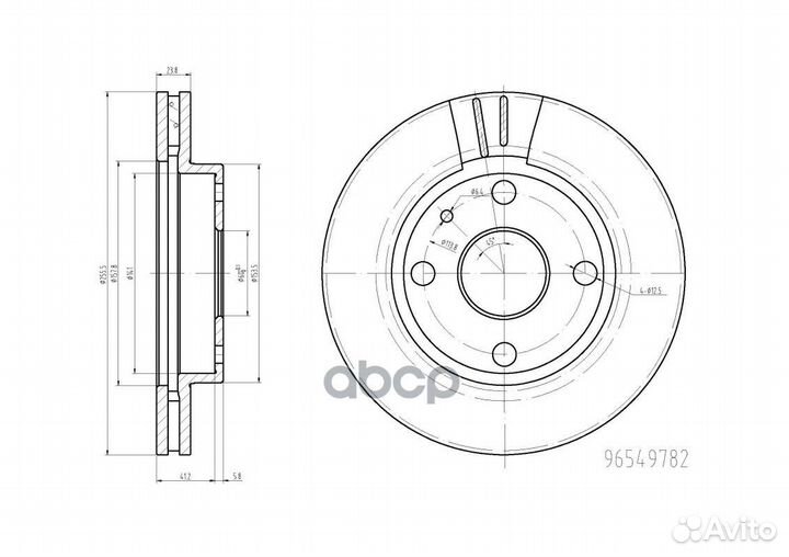 Диск тормозной Chevrolet Lacetti 04-; Daewoo Ge