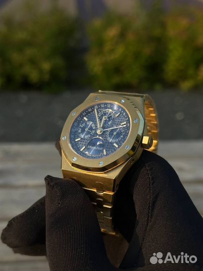 Часы Audemars Piguet Royal Oak Gold/Blue