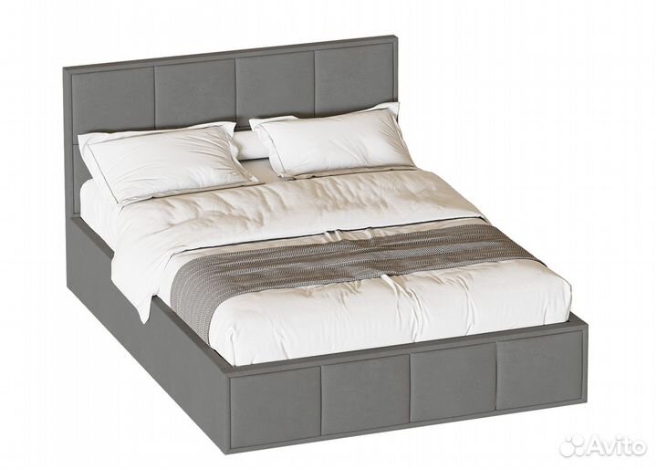 Кровать двухспальная Октавия Вар.1 Лана серый 140