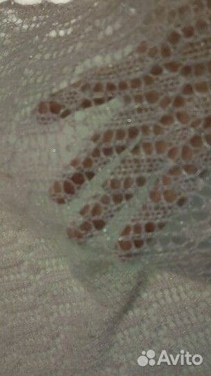 Палантин паутинка пудровый ажурный шарф мохер