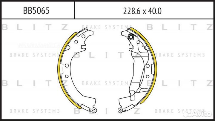 Blitz BB5065 Колодки тормозные барабанные зад прав