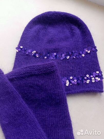 Комплект, шапка бини и снуд