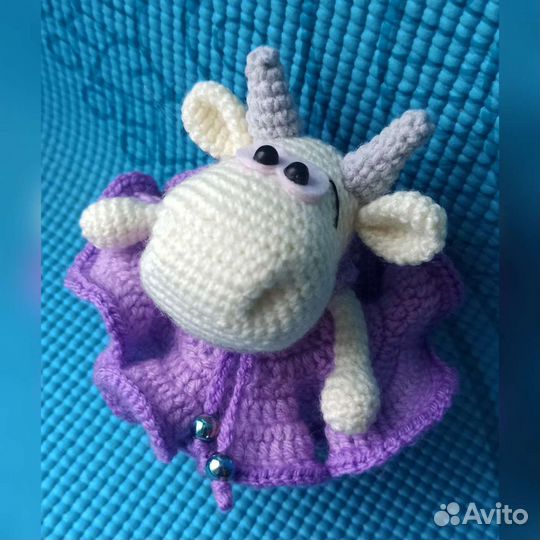 Игрушки вязаные Мышка, Коровка