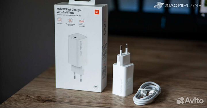 Адаптер+кабель Xiaomi 65W Fast Charger GaN Новый