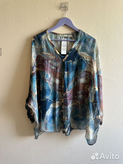Блузка натуральный шелк 52-58
