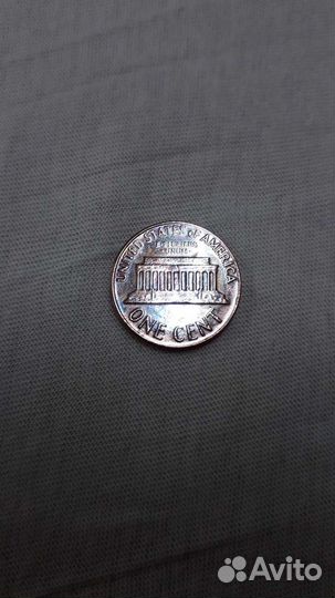 Монета ONE cent, сша, 1965г