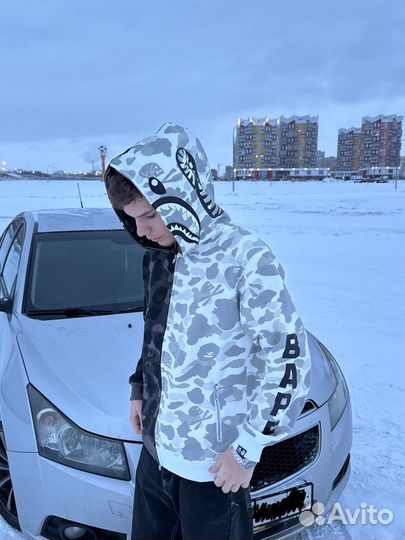 Zip-Hoodie Bape белая