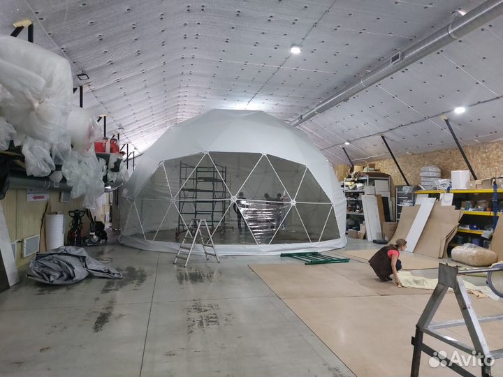 Глэмпинг сфера купольный шатер 8м