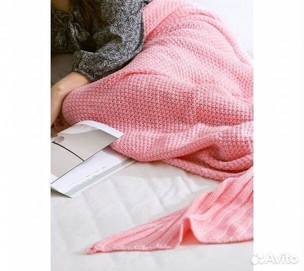 Плед Funfur Хвост русалки 70*140 см розовый