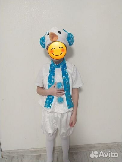 Новогодний костюм для мальчика 110 снеговик