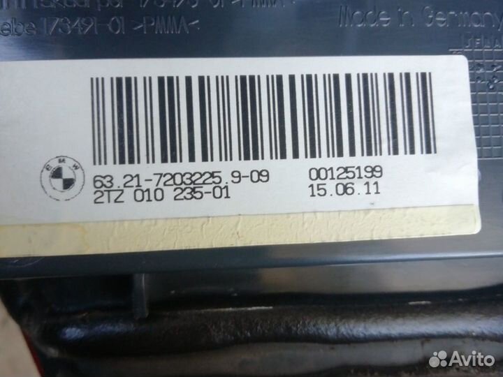 Фонарь в крышку багажника левый бмв ф10 BMW f10