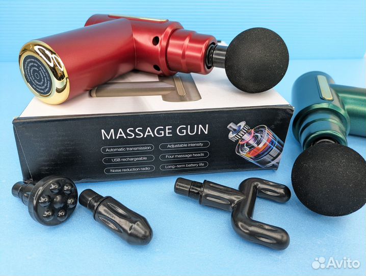 Массажер перкуссионный Massage Gun 4 насадки