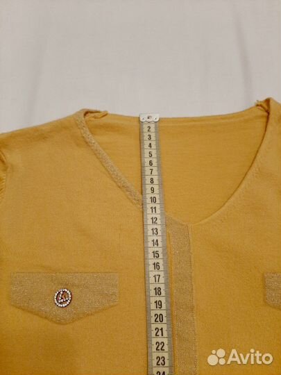 Кашемировый свитер горчичный (М)