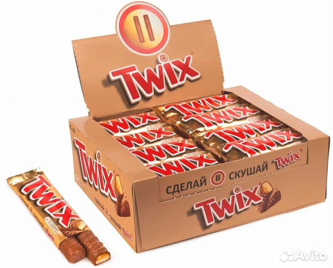 Шоколадный батончик Twix 55г Mars
