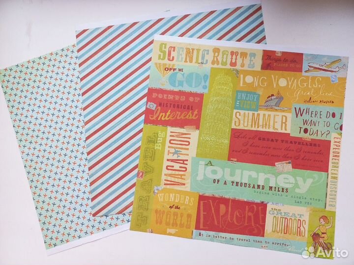 Набор бумаги + набор карточек. Скрапбукинг
