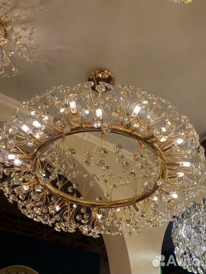 Люстра подвесная с хрусталём. Люстра одуванчик