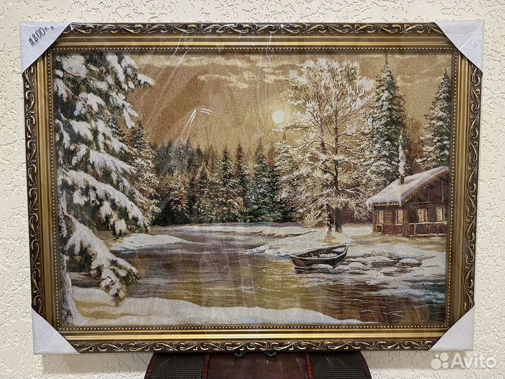 Картина гобелен зима