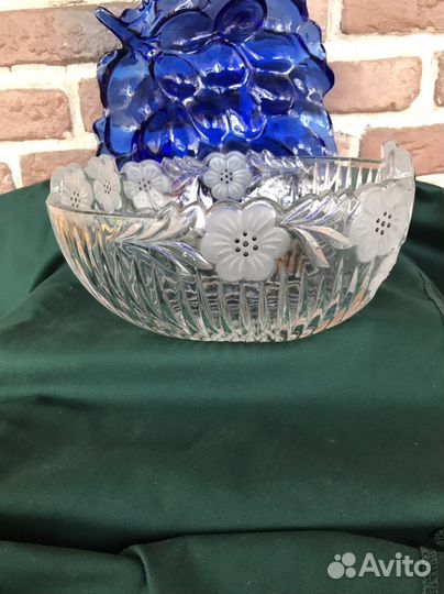 Ваза «виноград» кобальт и фруктовница Германия