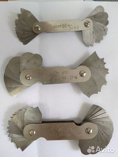 Шаблоны радиусные, Набор щупов, Шаблон резьбавой