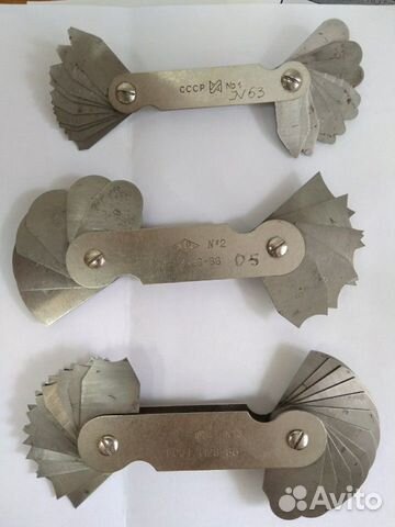 Шаблоны радиусные, Набор щупов, Шаблон резьбавой