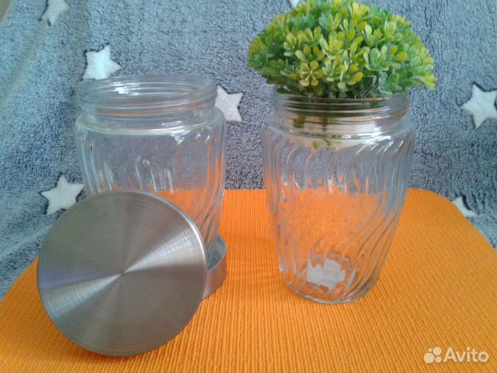 Банки для хранения сыпучих продуктов Стекло-Фарфор