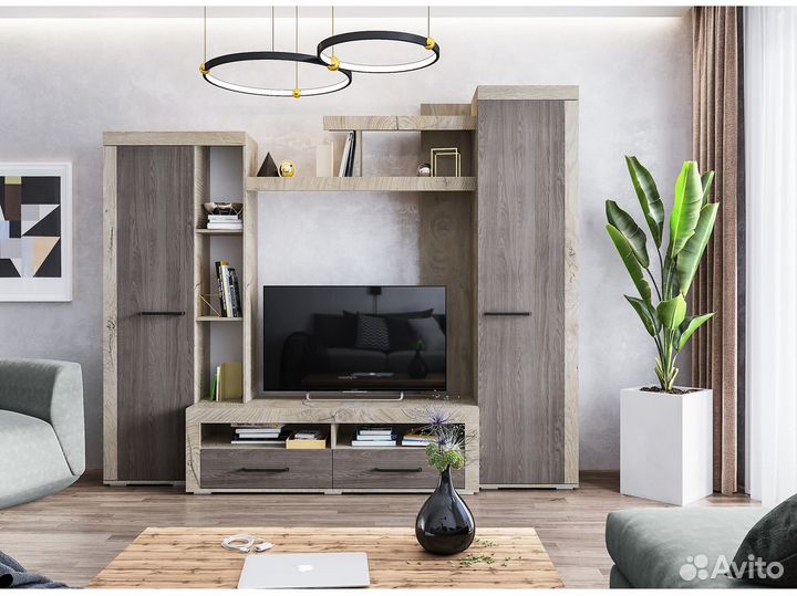 Гостиная Марсель-4 Дуб эндгрейн/ясень анкор темный