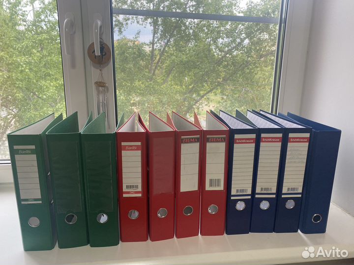 Комплект цветных папок канцелярских (11шт)