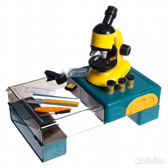 Переносная лаборатория, микроскоп и 14 предметов