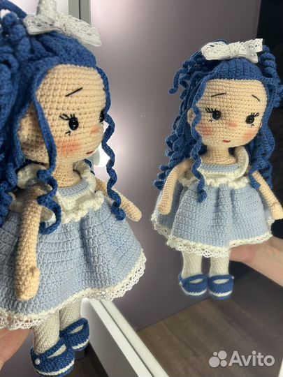 Кукла вязаная Мальвина ручная работа