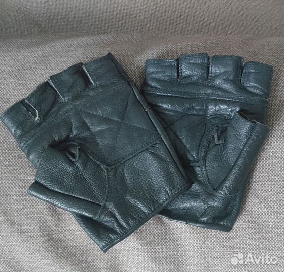 Перчатки кожаные без пальцев мужские