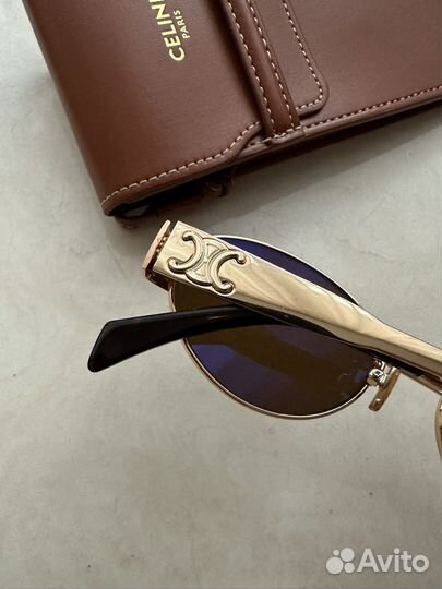 Очки Celine Triomphe Metal коричневые