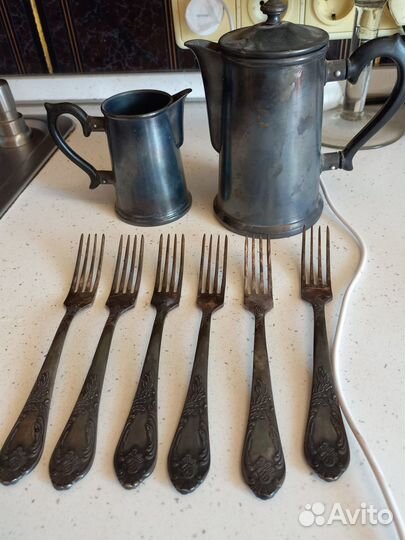 Мельхиор из СССР, (кофейный набор, вилки)