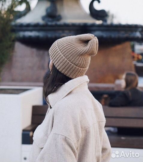 Шапка женская мята из кашемира