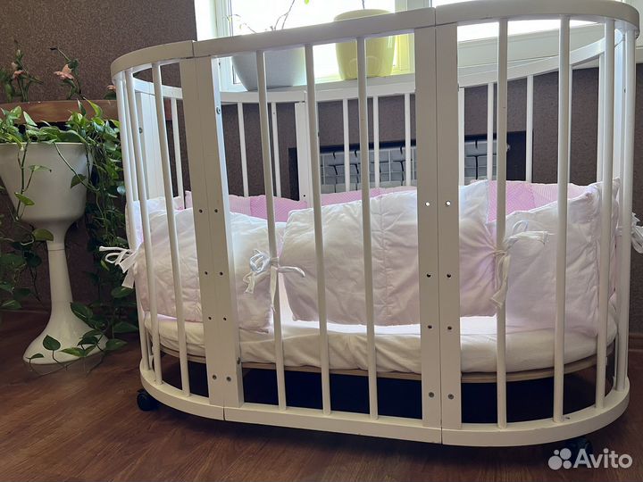 Кроватка SooHooKids из бука+матрас+бортики